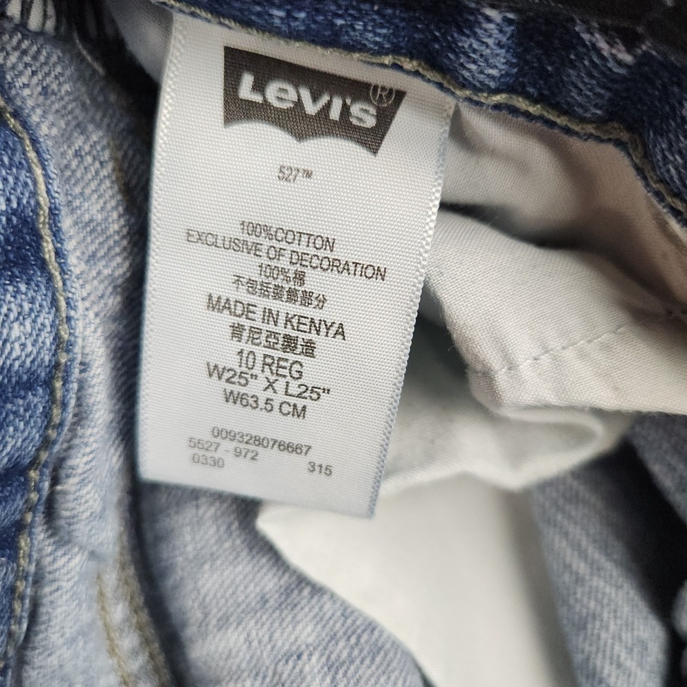 Levi's 527 Slim Bootcut Boys 10 Regular 25x25 Jeans Cotton‎ Denim Light Wash - Picture 8 of 11